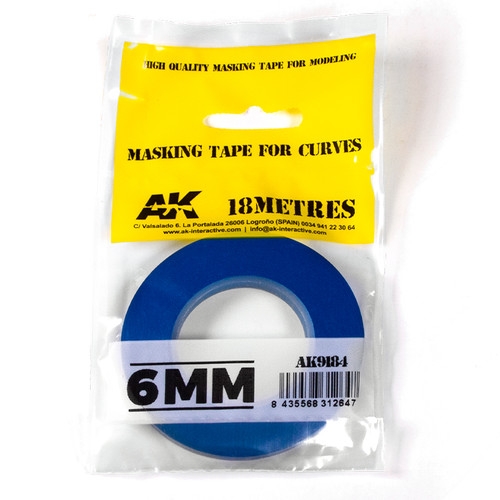AK Interactive Blue Masking Tape for Curves - 6mm