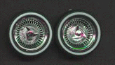 PGH-1003  1/24-1/25 Chrome Rims & Dunlop Rubber Tires (4)