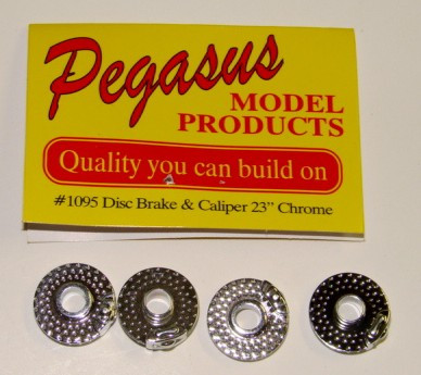 PGH-1095  1/24-1/25 Chrome 23" Disc Brakes w/Molded Caliper (4)