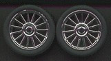 PGH-1206  1/24-1/25 Spider Chrome Rims w/Tires (4)