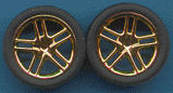 PGH-1244  1/24-1/25 Allantes Gold Rims w/Low Profile Tires (4)