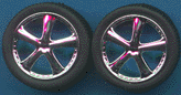 PGH-1262  1/24-1/25 Belagios Chrome Rims w/Tires (4)