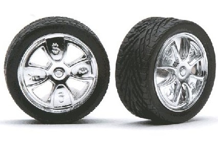PGH-2361  1/24-1/25 Got Money 23" Spinning Centers Chrome Rims w/Tires (4)