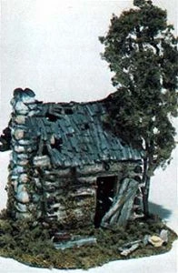 HO Abandoned Log Cabin
