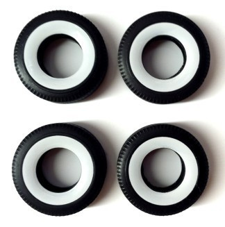 PGH-902  1/24-1/25 1950s Style Wide Whitewall Tires Set (4) (Stevens)