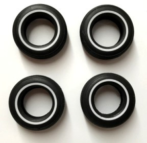 PGH-903  1/24-1/25 1960s Style Thin Whitewall Tires Set (4) (Stevens)