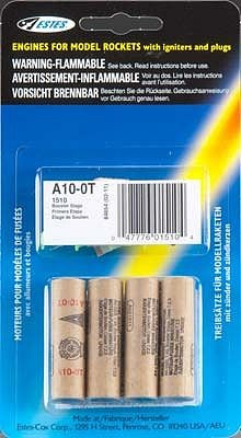 EST-1510  A10-0T Model Rocket Engines (4)