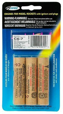 EST-1615  C6-7 Model Rocket Engines (3)