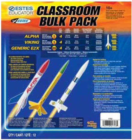 EST-1753  AVG Model Rocket Kits (Skill Levels E2x & 1) (12/Bulk Pk)