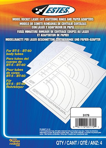 EST3179  Laser Cut Centering Rings & Paper Adapters/4pc