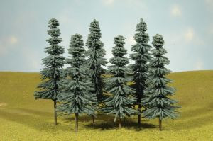 BAC32012  Scenescapes Blue Spruce Trees, 5-6"" (6)