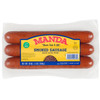 Close-up of Manda Smoked Green Onion Sausage 1lb pack