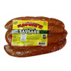 Savoie's Smoked Green Onion Sausage 24oz, packaged smoked sausage with a yellow and red label, showcasing Louisiana Cajun style flavor.