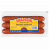 Manda Fine Meats Manda Mild Smoked Pork Sausage Links 1lb, packaged smoked sausage links in vacuum-sealed plastic