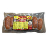 Savoies 16 Links Smoked Hot Mixed Sausage 28oz, package of 16 smoked hot sausages in a clear plastic bag with a colorful label.
