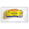 Manda Fine Meats Manda Pork Boudin 12oz, packaged rice and pork sausage with black seasoning flecks in clear vacuum-sealed plastic
