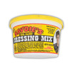 Savoie's Savoies Dressing Mix 16oz, yellow container with colorful label and image of a woman, Cajun seasoning and salad dressing mix for cooking.