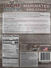Legacy Foods Shrimp Grillers Marinated BBQ Style 9.5oz, image of the product packaging with cooking instructions and nutrition facts on a wooden background.