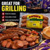 Savoie's Savoies Andouille 16oz, preserved smoked Cajun sausage in clear packaging with colorful label.