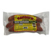 Savoies Smoked Jalapeno Pork Sausage 12oz, packaged smoked sausage with jalapenos in clear plastic packaging showing the label.