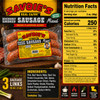 Savoie's Smoked Mixed Green Onion Sausage 16oz, packaged smoked sausage links with green onions on the label and nutritional facts on the side.