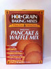 Conrad Rice Mill Hol Grain Pancake and Waffle Mix 16oz, box of wheat and gluten-free baking mix with images of pancakes on the front.