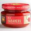 Pepper Puree Variety Pack, jar of Red Habanero Pepper Puree with red lid and label