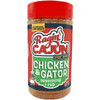 Ragin Cajun 8oz Chicken or Gator Cajun Seasoning & Rub, plastic container with red lid and colorful label displaying product name and description