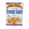 Mam Papaul's Scampi Sauce Mix 2.75oz, box packaging with an image of prepared shrimp scampi dish with lemon wedge, garnished with chopped herbs.