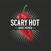 Ghost TShirt, a black T-shirt featuring a graphic design of a red ghost pepper with the text 'Scary Hot Ghost Pepper' in bold white letters.