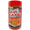 Ragin Cajun 8oz Ragin' Hot Cajun Seasoning & Rub, spicy seasoning and rub in a clear plastic jar with red lid and colorful label