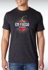 LA Pepper Exchange Red Hab TShirt, black short sleeve T-shirt featuring a graphic of a red habanero pepper with text 'EN FUEGO' and 'RED HABANERO' printed on the front.