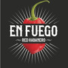 LA Pepper Exchange Red Hab TShirt, black background with a red habanero pepper and bold white text saying 'EN FUEGO' and 'RED HABANERO'.