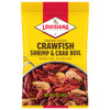 Louisiana Fish Fry Crawfish Crab & Shrimp Boil, 5oz package with cooked crawfish, crab, and shrimp on the label.