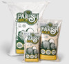 Parish Rice 5lb, image of three bags of parish rice with green and yellow branding and illustrations of rice fields on packaging.