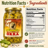 Cajun Chef Mild Pickled Okra 32oz, jar of pickled okra with a yellow and red label featuring a chef logo and Louisiana branding