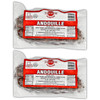 The Best Stop Andouille 24oz (Pack of 2) - Shipping Included, packaged smoked sausage in clear vacuum-sealed bags with red and white labels showing product details.
