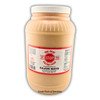 The Best Stop Cajun Mayo 128oz - 1 Gallon, jar of seasoned Cajun mayonnaise in large plastic container with red and white label.
