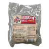Reel Cajun Boudin Balls 12oz, frozen packaged Cajun Boudin Balls in clear plastic bag with label.