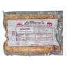 LeBlanc Hot Pork Boudin 2lb, packaged of spicy seasoned pork and rice sausage in vacuum-sealed plastic
