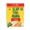 Slap Ya Mama Cajun Fish Fry 12oz, product packaging with a picture of fried fish and lemon wedge indicating seasoning for seafood.
