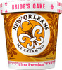 New Orleans Ice Cream - Bride's Cake - 16oz Pint, ice cream container with logo and decorative design, premium quality dessert