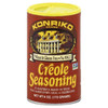 Conrad Rice Mill Konriko CREOLE SEASONING 6oz, container of creole seasoning with a red and yellow label featuring an image of a historic building, wheat & gluten free, No MSG.