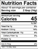 Ragin Cajun Y'ALL Purpose Breading, nutrition facts label showing about 16 servings, 2 tbsp serving size, 45 calories per serving, and details on fat, sodium, carbs, fiber, protein, and iron content.