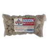 Reel Cajun Boudin Balls 240 ct, a large transparent bag filled with frozen rice and pork boudin balls for cooking.