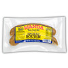 Manda Fine Meats Manda Smoked Boudin 12oz, packaged smoked boudin sausage with visible black pepper bits in transparent packaging.