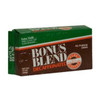 Bonus Blend Decaf Coffee 13 oz, green and brown coffee tea box packaging with logo and product details.