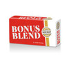 Bonus Blend Pure Dark 13 oz, packaging of dark roast coffee in a red and white box featuring bold lettering and a gold accent