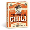 Carroll Shelby's White Chicken Chili Kit, 3 oz, box featuring a portrait of Carroll Shelby and checkered flags design.
