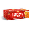 Luzianne Family Tea Bags 48 Count, red box packaging of original iced tea with a glass of iced tea with lemon on the side.